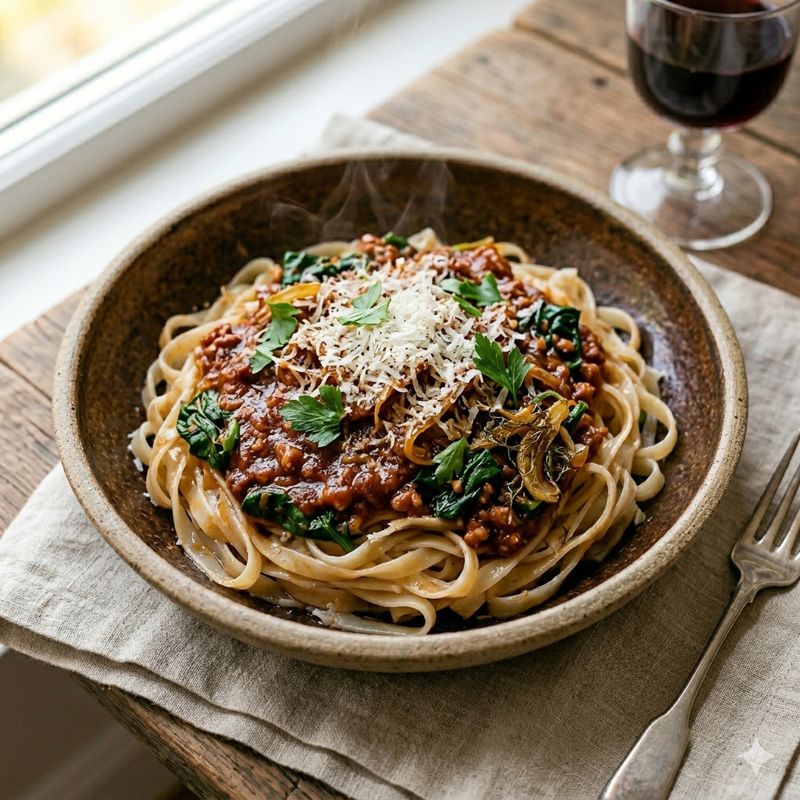 Pork and fennel Ragu with Spaghetti